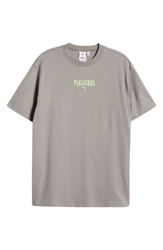 Shop Puma X Pleasures Logo T-shirt In Stormy Slate