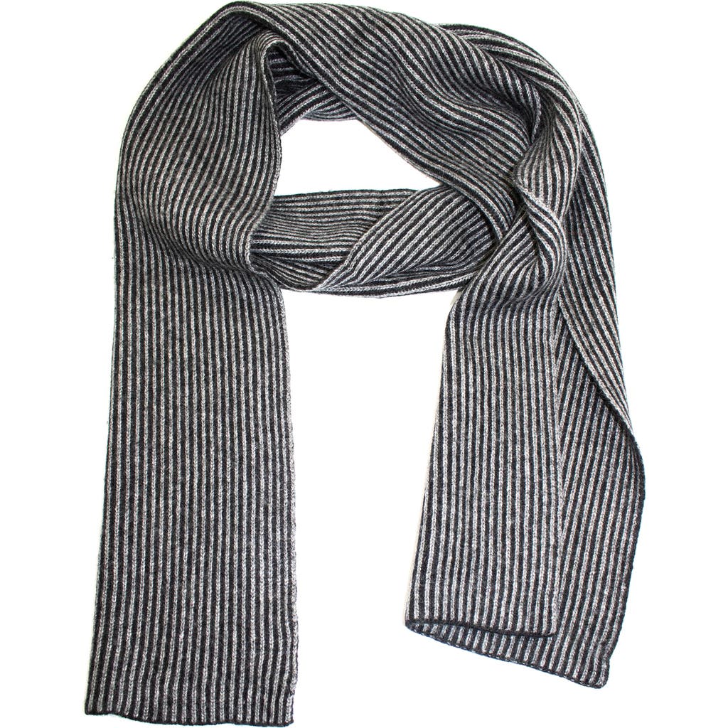Portolano Stripe Knit Scarf In Gray