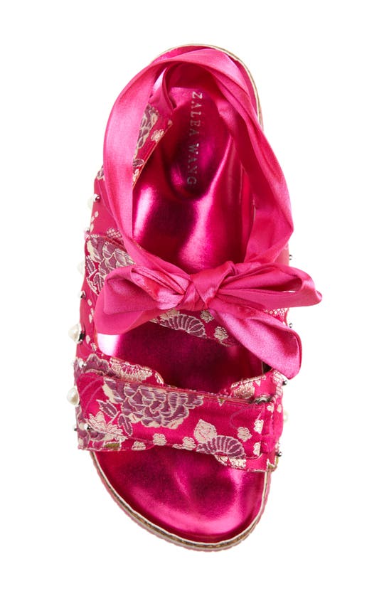 Shop Azalea Wang Mackley Ankle Tie Platform Sandal In Pink