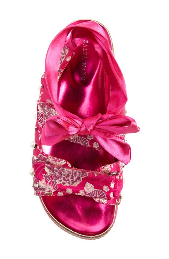 Azalea Wang Mackley Ankle Tie Platform Sandal In Pink