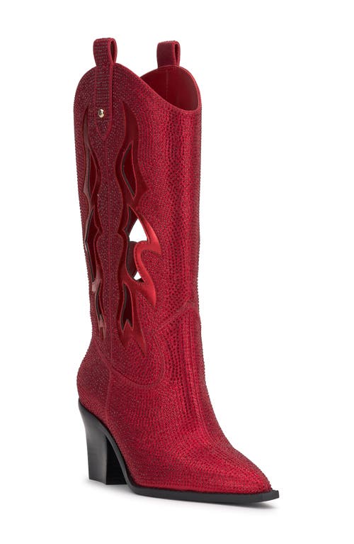 Shop Jessica Simpson Ginika Pointed Toe Western Boot In Red Muse