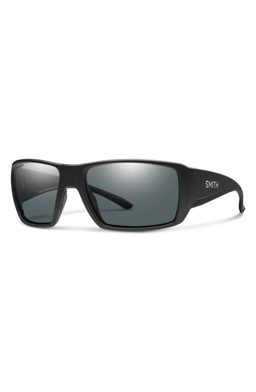 Shop Smith Guides Choice Xl 63mm Chromapop™ Polarized Oversize Square Sunglasses In Matte Black/glass Gray