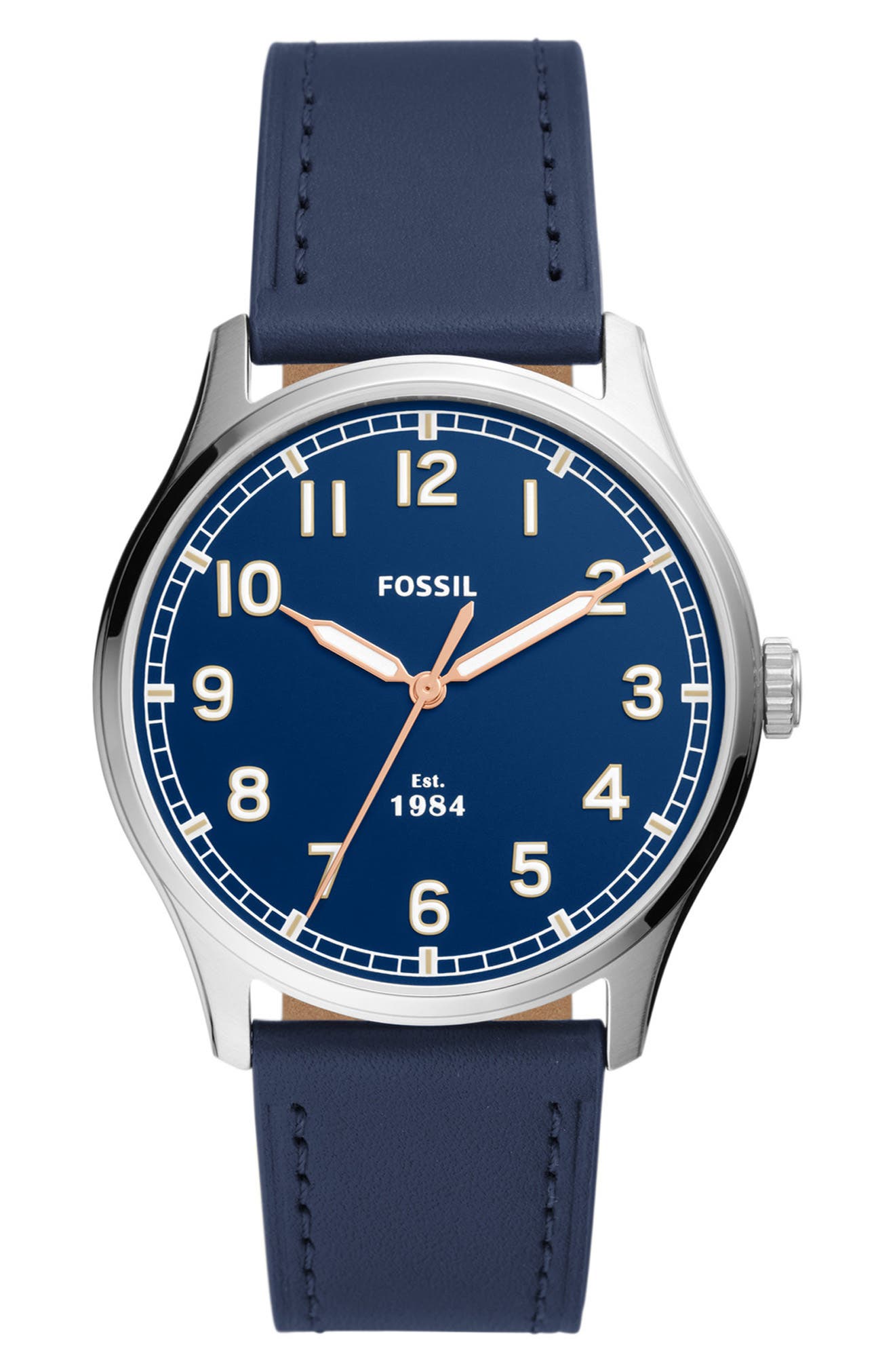 Fossil Dayliner Leather Strap Watch 