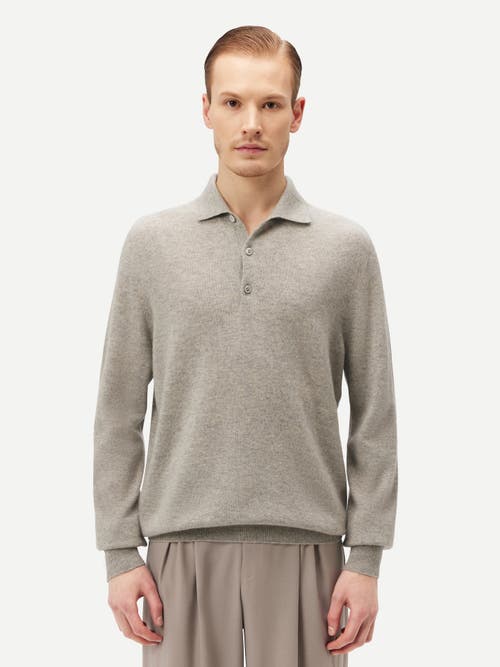 Shop Gobi Cashmere Polo Neck Sweater In Dawn Blue