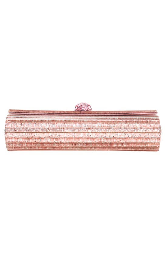 Kurt Geiger London Party Eagle Glitter Clutch In Light/ Pastel Pink