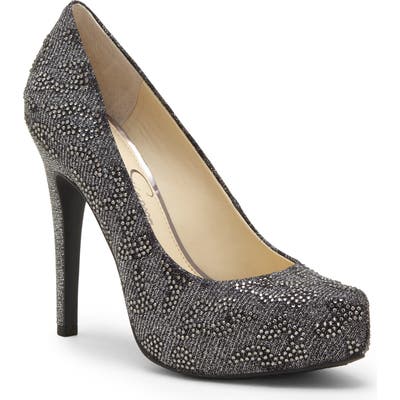 Jessica Simpson Parisah Glitter Platform Pump, Grey