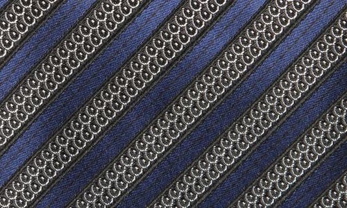 Shop Zegna Ties Stripe Silk Tie In Navy