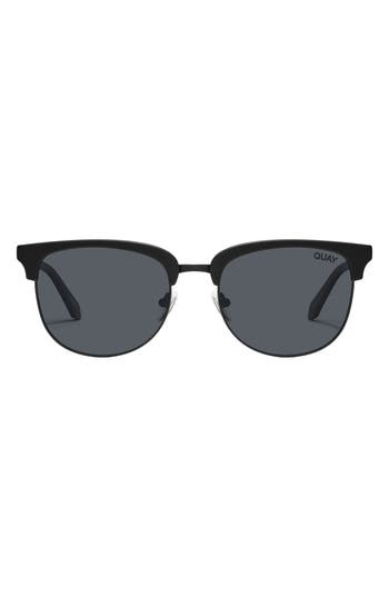 Shop Quay Australia Evasive 56mm Polarized Square Sunglasses In Matte Black/smoke Polarized