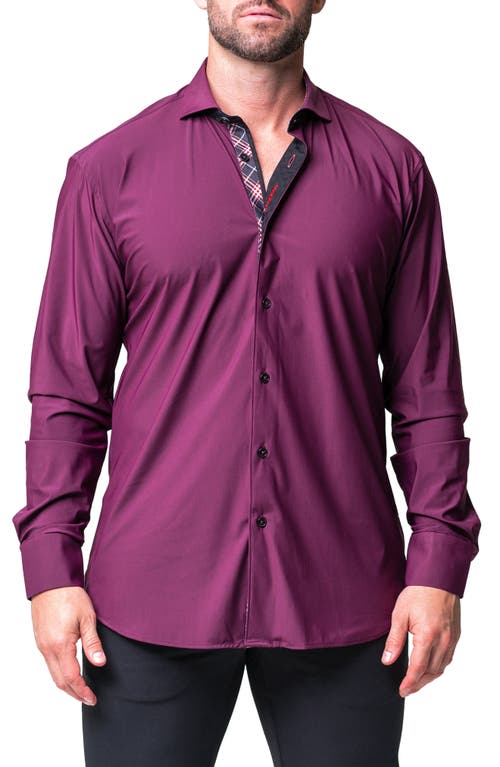 Maceoo Einstein Stretchflow Cotton Button-Up Shirt in Purple at Nordstrom, Size 2
