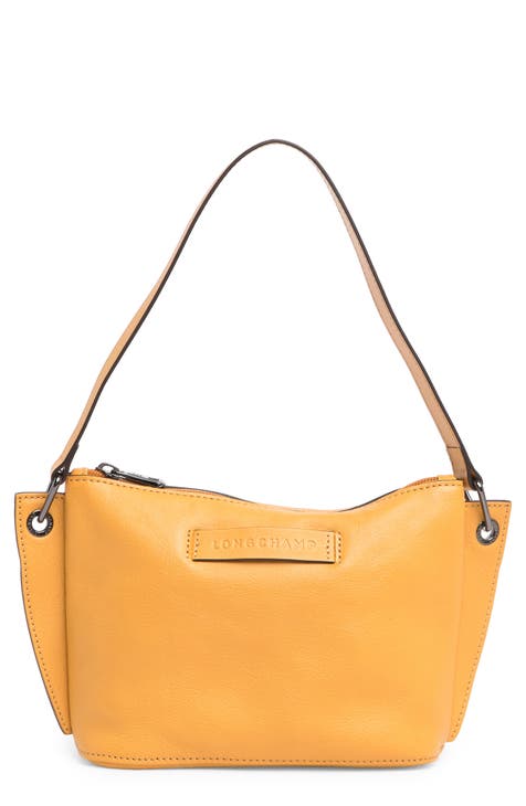 Longchamp Small 3D Leather Cross Body Bag - Yellow