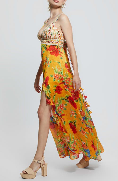 Shop Guess Serena Maxi Dress In Parrot Paradise Print