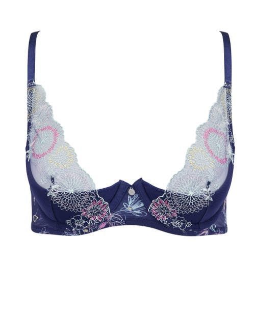Adore Me Prisma Contour Quarter Cup Bra In Floral Blue