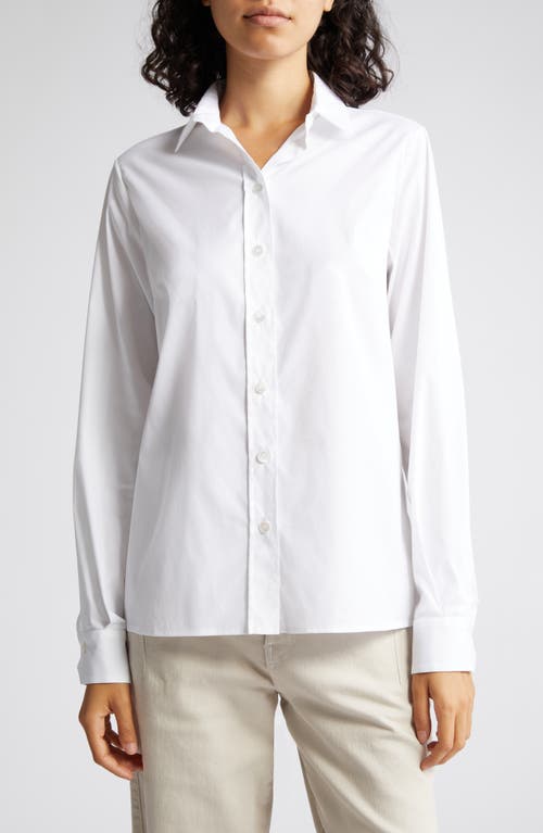 Eleventy Stretch Cotton Button-Up Shirt Bianco at Nordstrom, Us