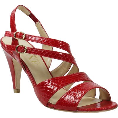J. Renee Carro Snake Embossed Strappy Sandal B - Red