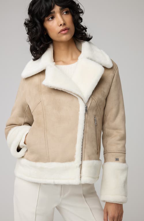 Shop Soia & Kyo Phoebe Faux Fur & Faux Suede Jacket In Hush