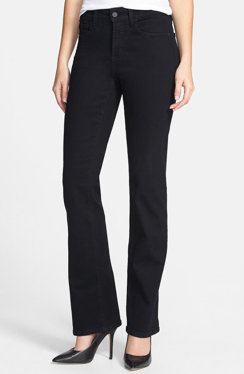 NYDJ 'Barbara' Rhinestone Pocket Stretch Bootcut Jeans (Black) | Nordstrom