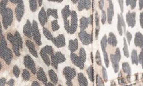 Shop Ganni Angi Leopard Print Cargo Jeans