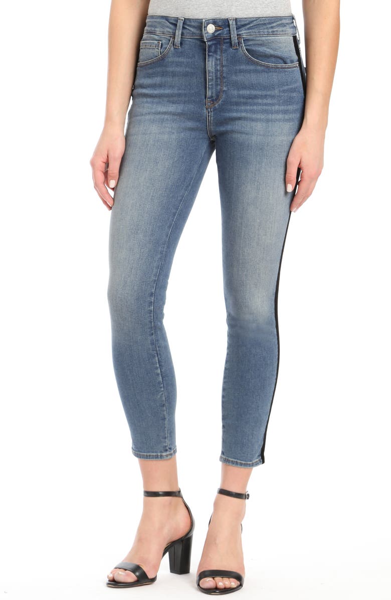 Mavi Jeans Tess Black Velvet Stripe Skinny Jeans | Nordstrom