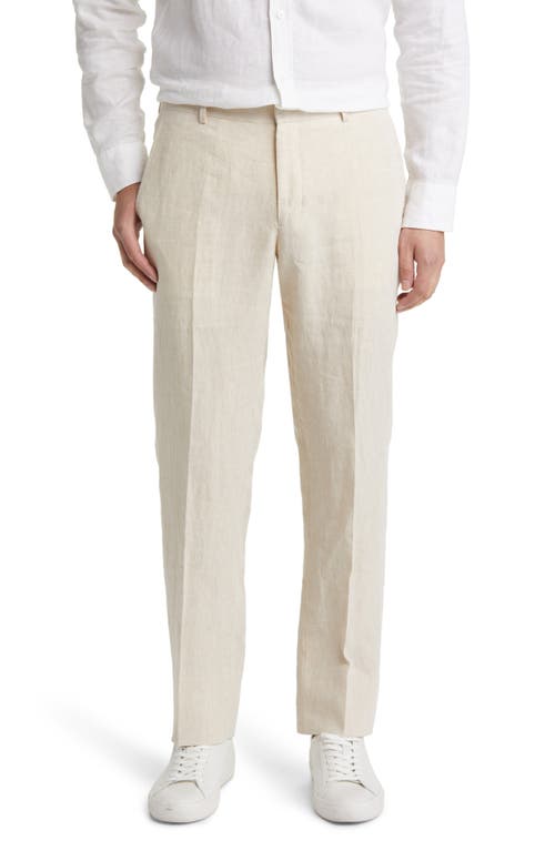 Nordstrom Trim Fit Linen Trousers in Tan Desert at Nordstrom, Size 36