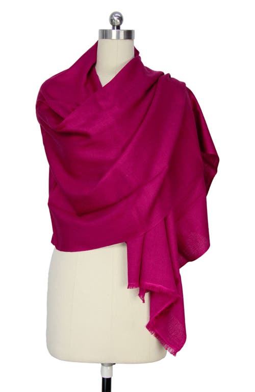 Saachi Cashmere Silk Eyelash Fringe Scarf In Berry