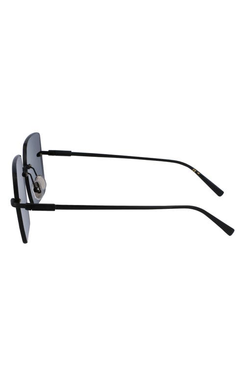 Ferragamo Prisma 60mm Rectangular Sunglasses In Matte Black