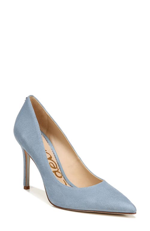 Sam Edelman Hazel Pointed Toe Pump In Smokey Blue Suede