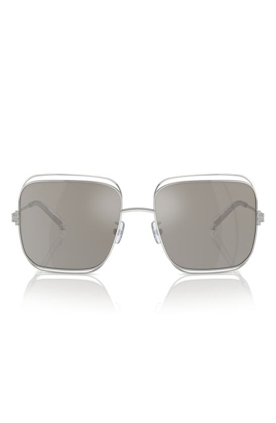 Tory Burch Eleanor Oversized Metal Square Sunglasses In Silver
