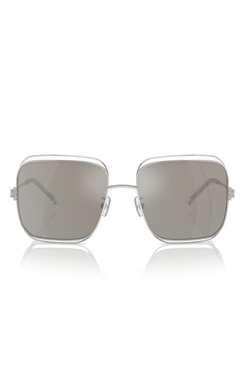 Tory Burch 57mm Eleanor Square Sunglasses in Silver at Nordstrom