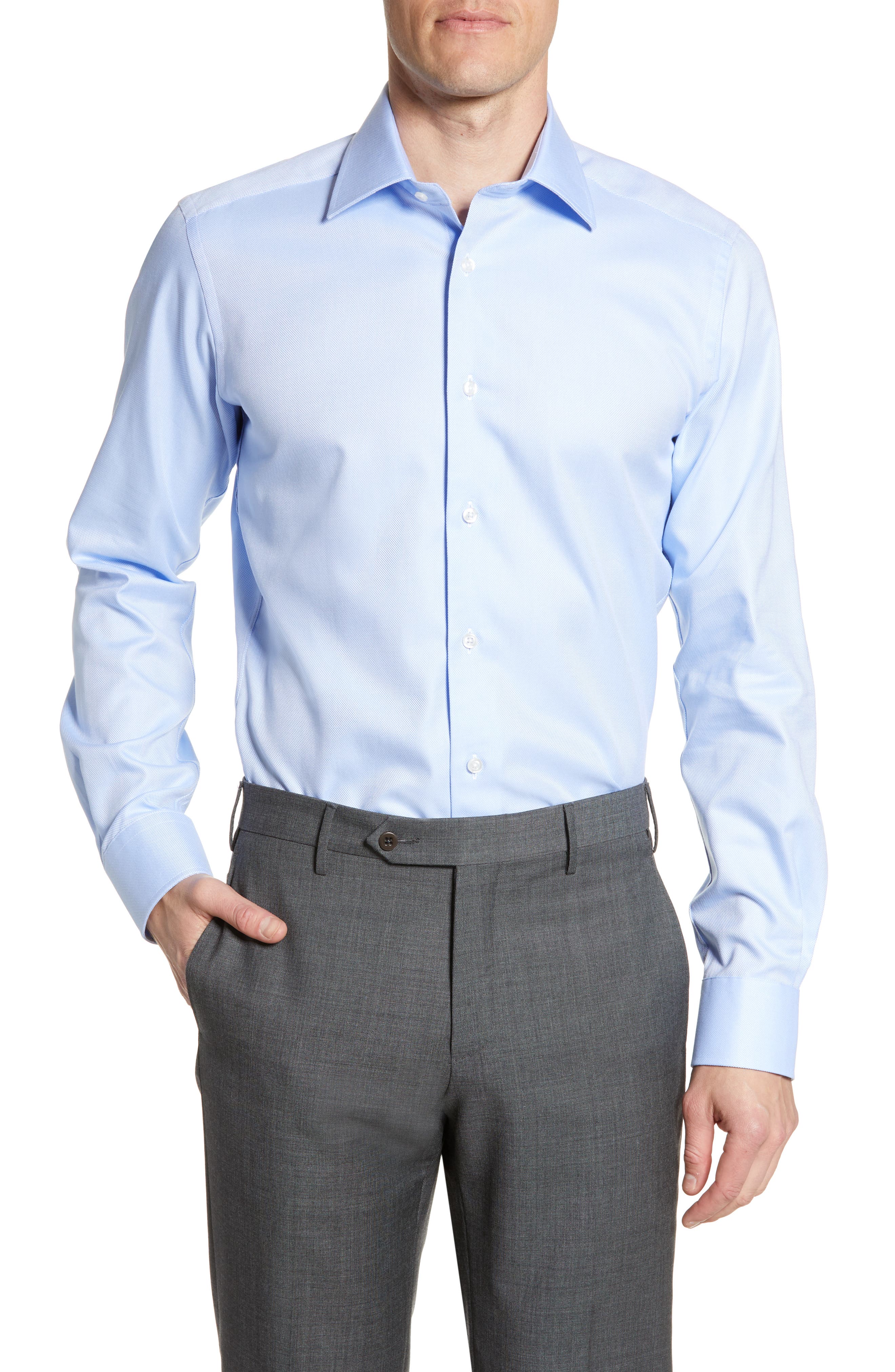 David Donahue Trim Fit Royal Oxford Dress Shirt | Nordstrom