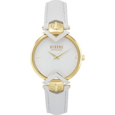 Versus Versace Mabillon Leather Strap Watch,
