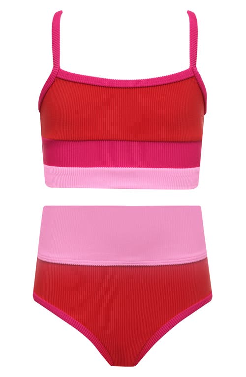 Beach Riot Kids' Little Eva & Emme Two-Piece Swimsuit in Gumdrop Colorblock 