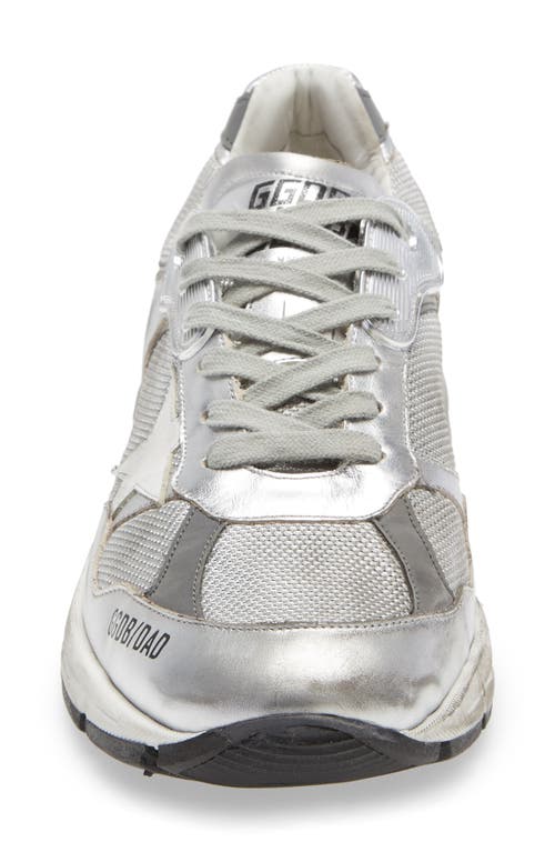 Shop Golden Goose Dad-star Metallic Sneaker In Silver/white