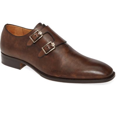 Mezlan Brescia Double Monk Strap Shoe, Brown