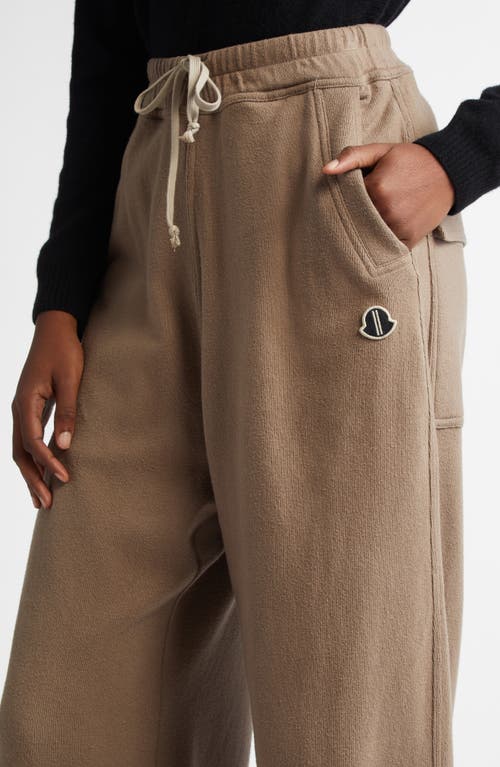 Moncler Belas Wide Leg Cotton Sweatpants In Taupe