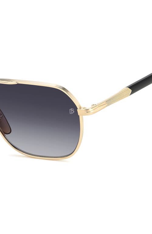 David Beckham Eyewear 59mm Aviator Sunglasses In Gold Black