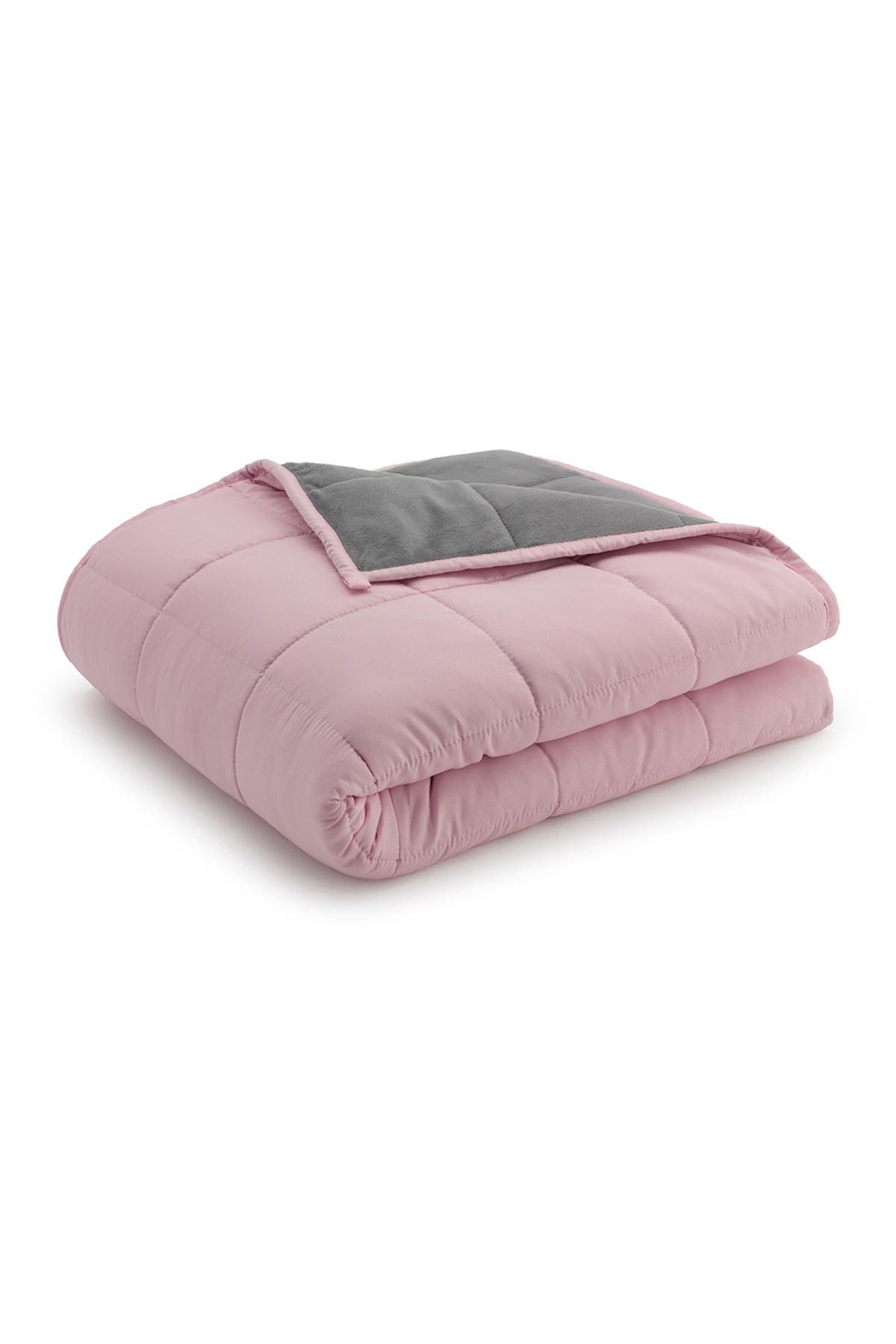 grey and pink blanket