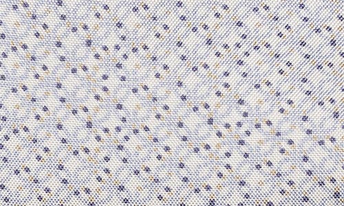 Shop Eton Link Print Silk Pocket Square In Lt/pastel Blue