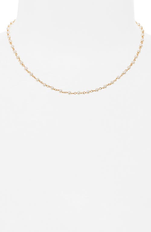 Shop Argento Vivo Sterling Silver Cultured Pearl Necklace In Gold