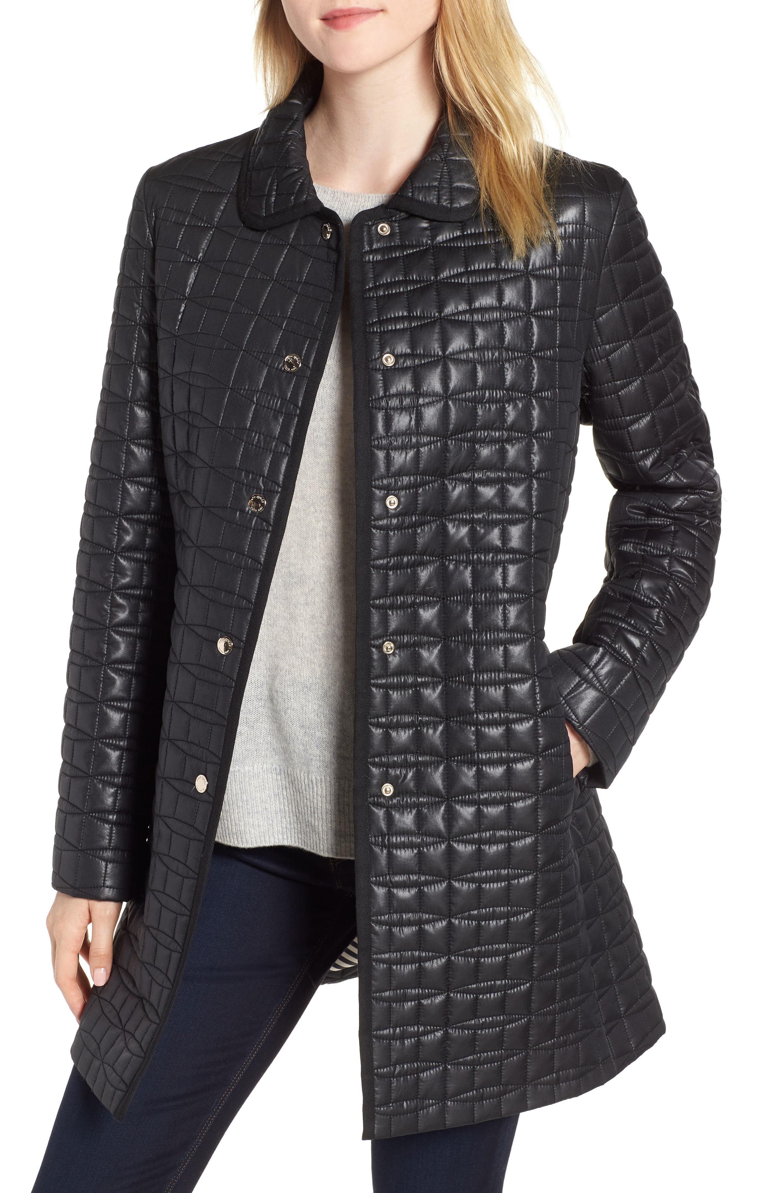 kate spade new york skirted quilted coat