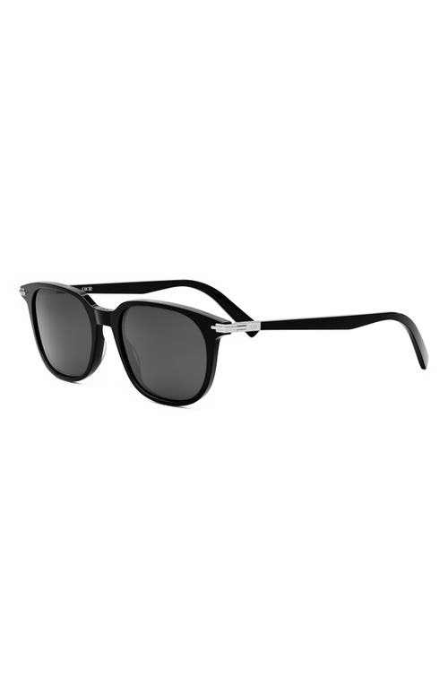 Shop Dior 'blacksuit S12i 52mm Oval Sunglasses In Shiny Black/smoke