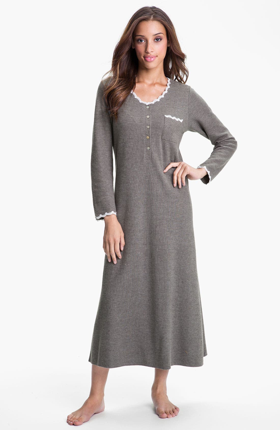 Eileen West &#039;Winter Star&#039; Thermal Knit Nightgown Nordstrom