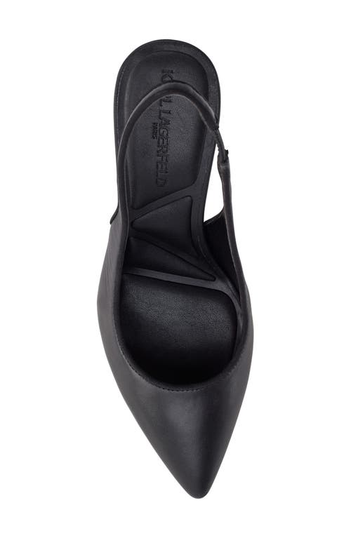 Karl Lagerfeld Paris Pointed Toe Slingback Pump In Black