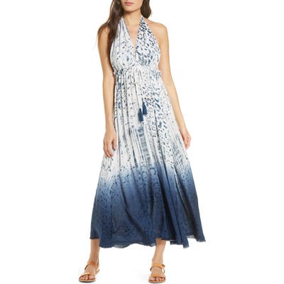 Surf Gypsy Dip Dye Cover-Up Maxi Dress, White