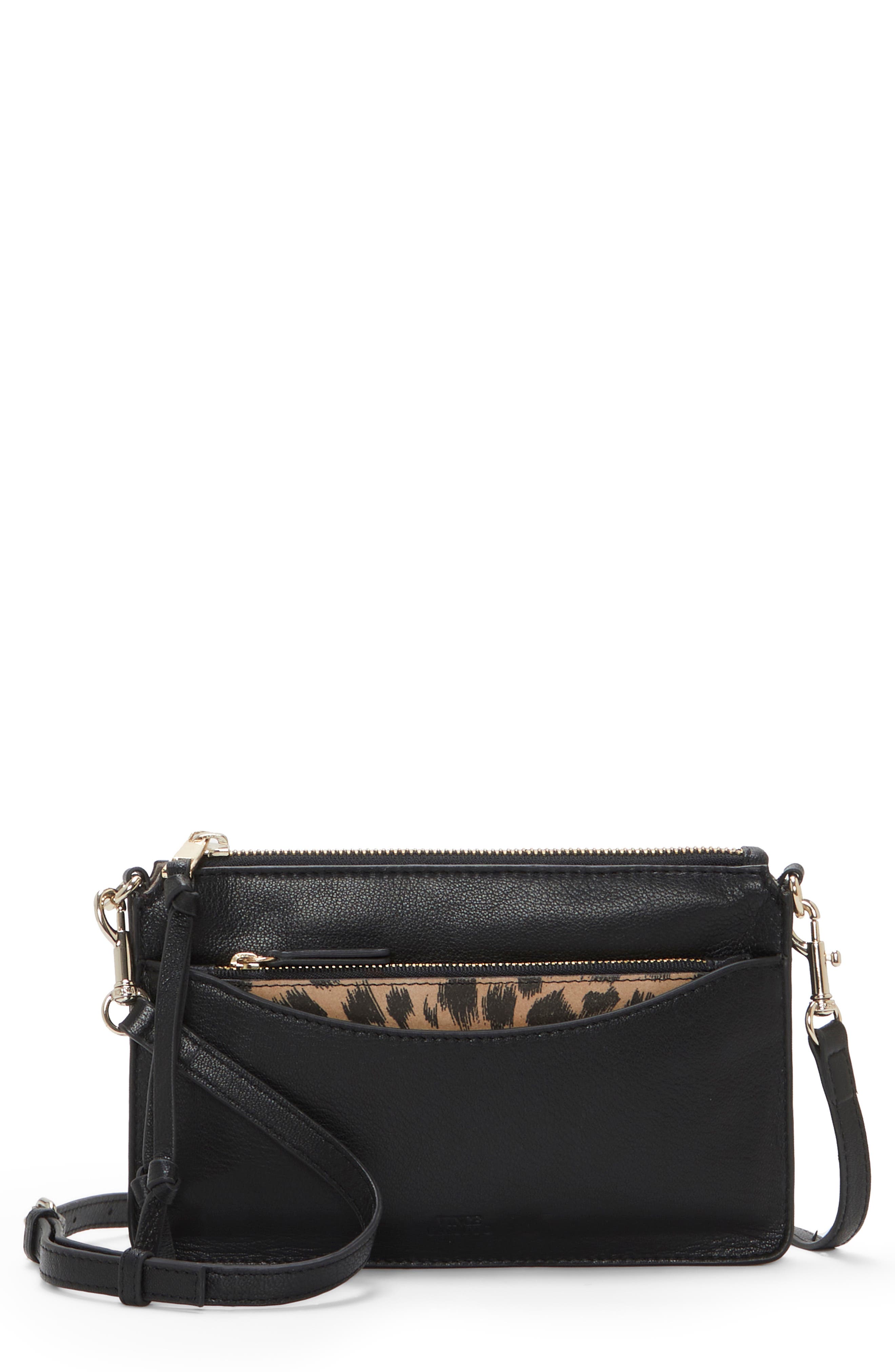 vince camuto black leather crossbody purse