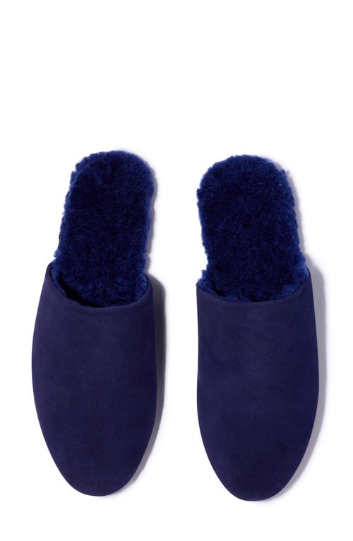 Tkees Ines Genuine Shearling Slipper In Navy