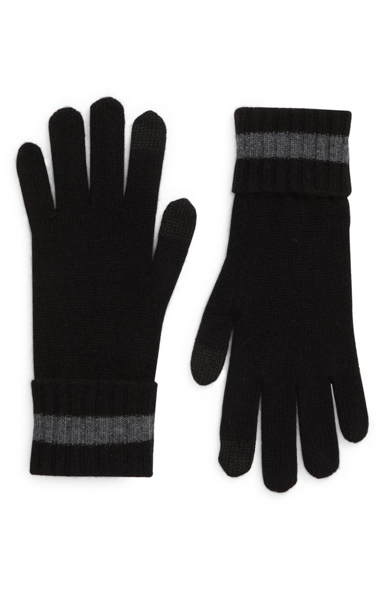 Good Man Brand Stripe Cuff Recycled Cashmere Gloves | Nordstrom