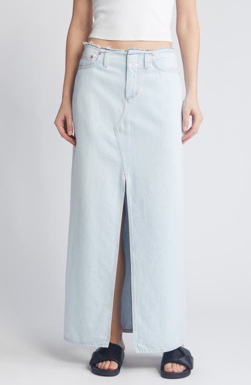 Closed Cutoff Waist Denim Maxi Skirt Light Blue at Nordstrom,