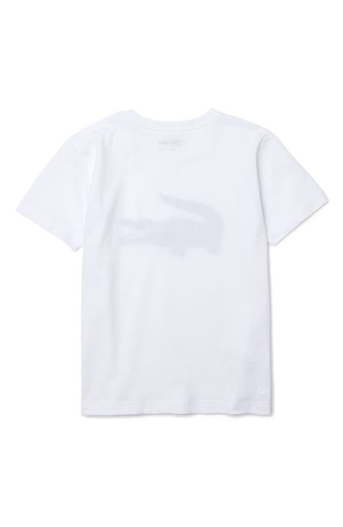 Shop Lacoste Croc Graphic T-shirt In White/black