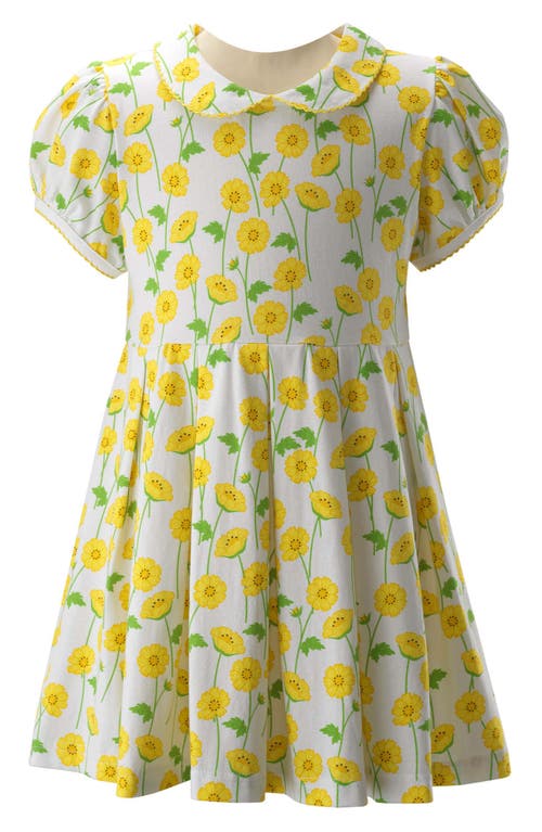Rachel Riley Kids' Buttercup Print Fit & Flare Dress Yellow at Nordstrom,