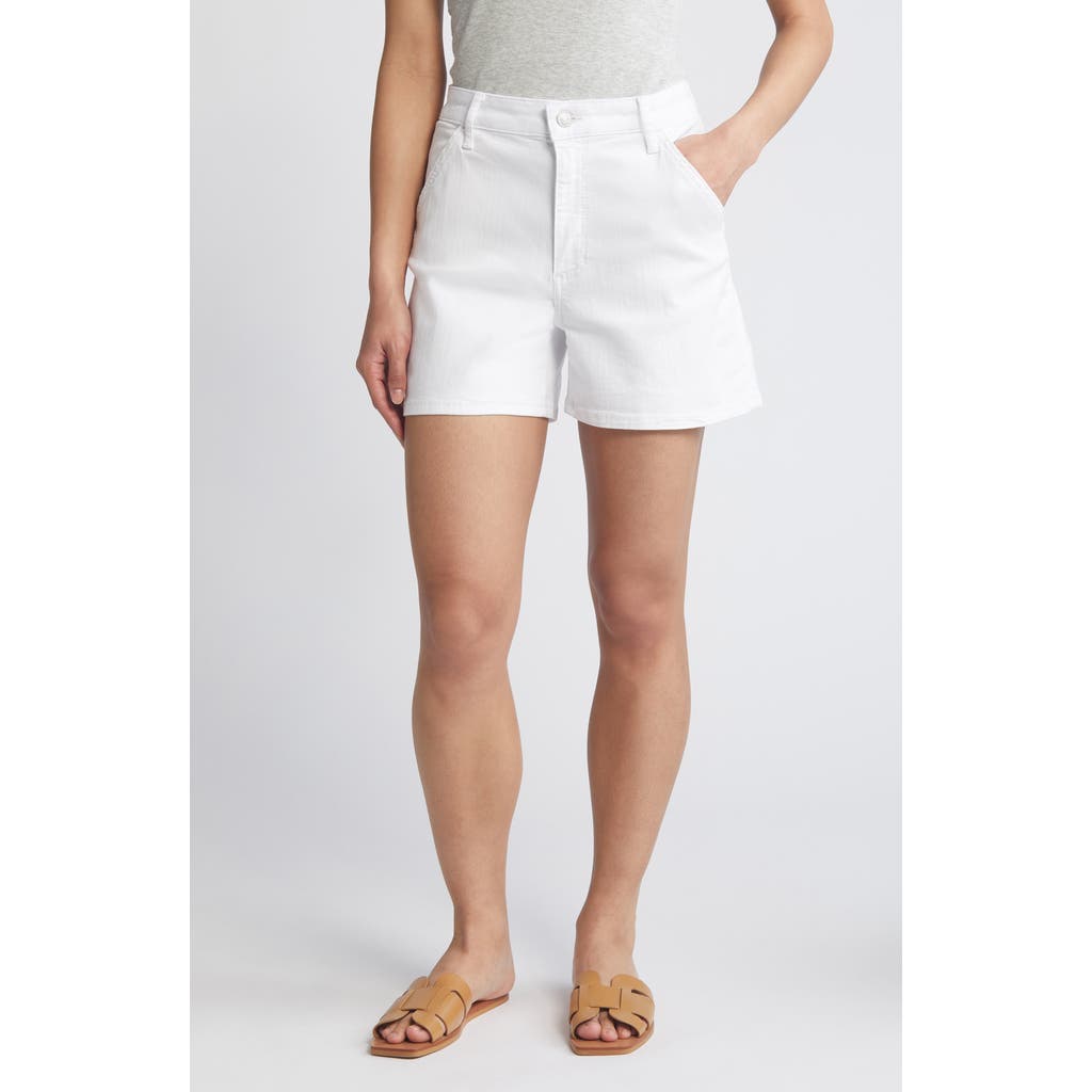 Mavi Jeans Kylie High Waist Twill Shorts In White Feather Blue
